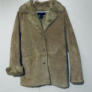 Vintage Y2K Suede Faux Fur Lined Leather Jacket